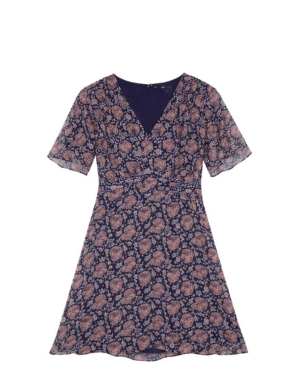 Madewell Navy and Pink Floral Mini Dress